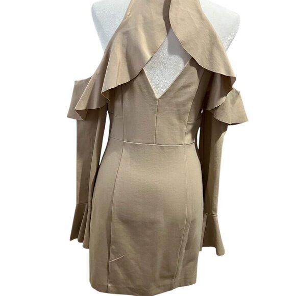 Free People Womens Cocktail Dress Sweet Talk Off The Shoulder Mini Taupe Size S - Picture 3 of 14